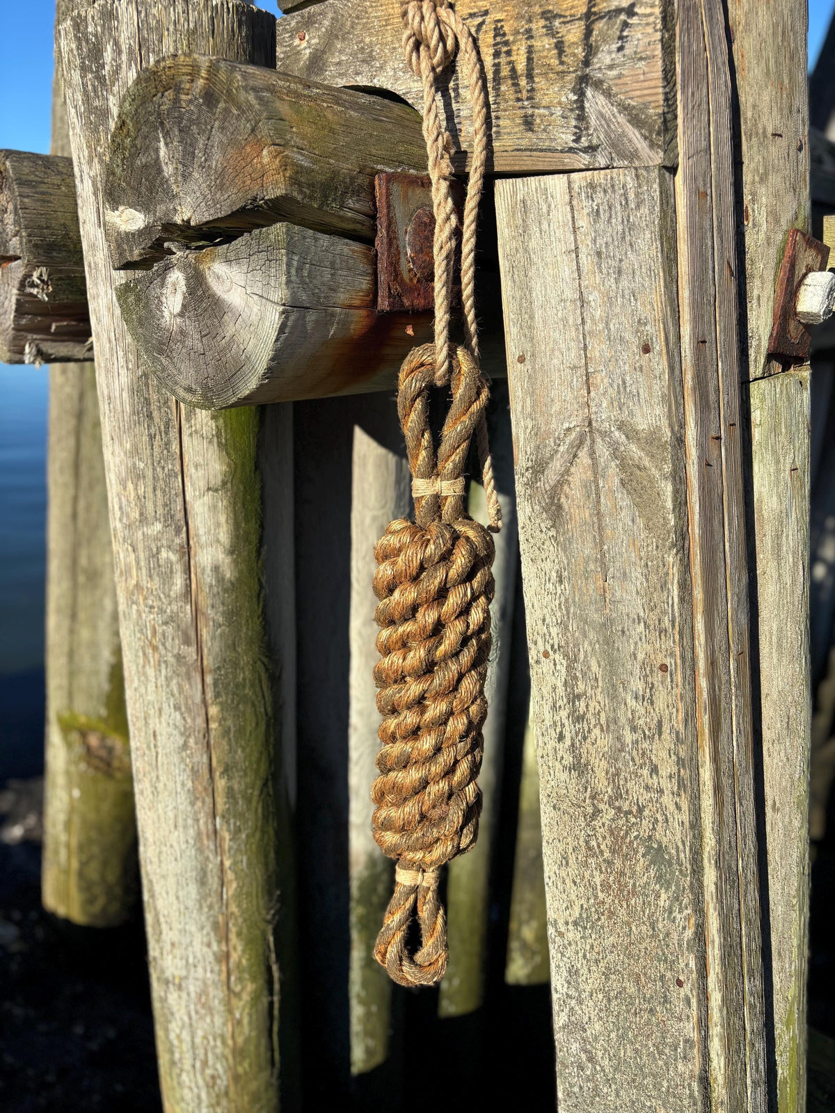 Horizontal Reclaimed Rope Fender – Handmade Boat Fender with Heritage Rope