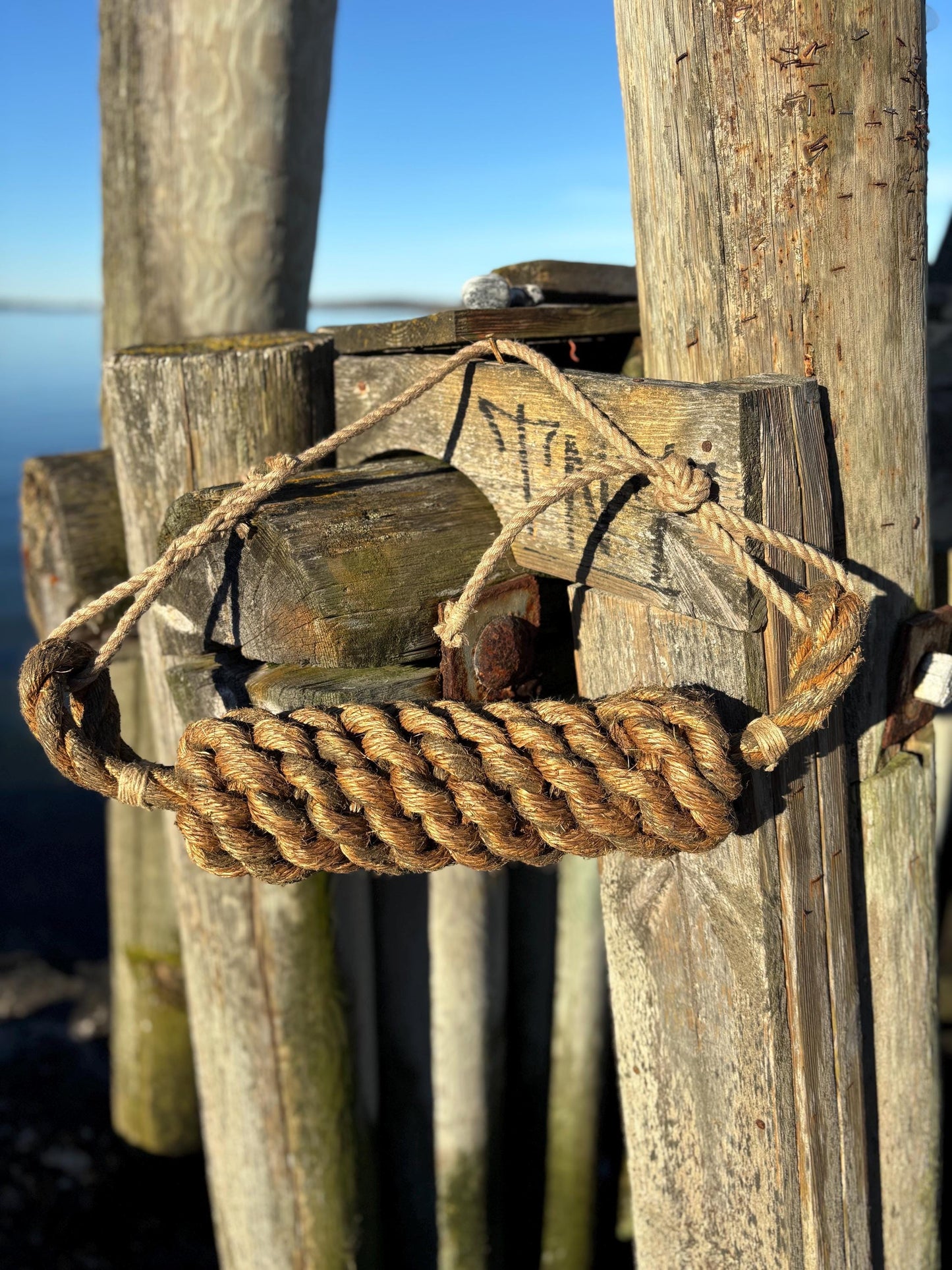 Horizontal Reclaimed Rope Fender – Handmade Boat Fender with Heritage Rope