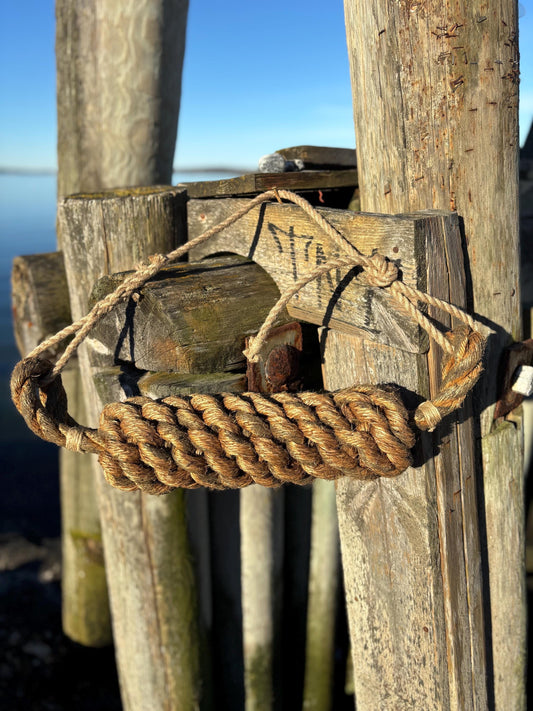 Horizontal Reclaimed Rope Fender – Handmade Boat Fender with Heritage Rope