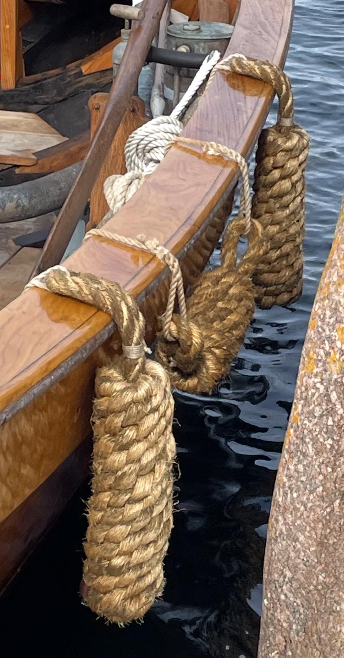 Horizontal Reclaimed Rope Fender – Handmade Boat Fender with Heritage Rope