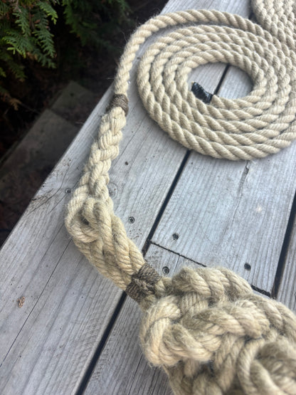 Hemp Bow Fender – Handmade Rope Fender for Classic Wooden Boats