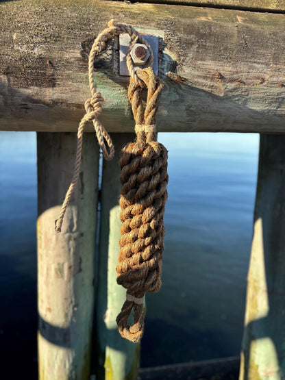 Horizontal Reclaimed Rope Fender – Handmade Boat Fender with Heritage Rope