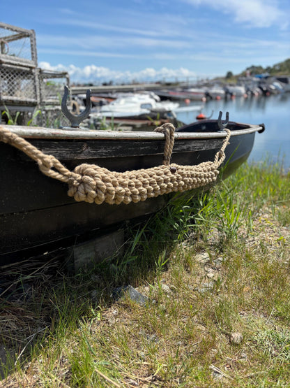 Custom Extra Long Horizontal Hemp Rope Fender – Handmade Boat Fender for Extended Protection