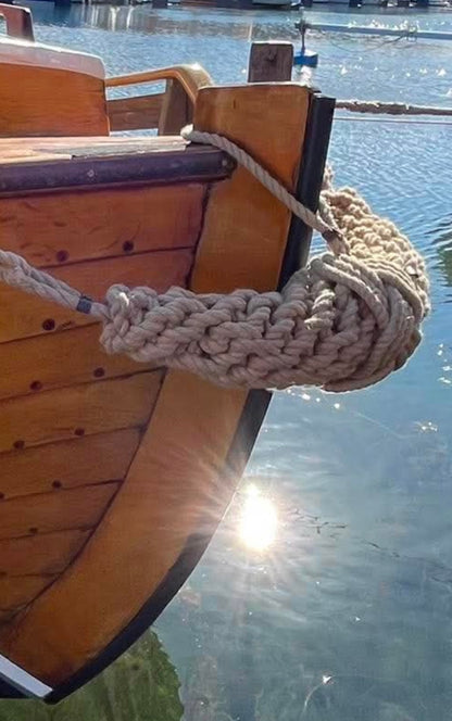 Hemp Bow Fender – Handmade Rope Fender for Classic Wooden Boats