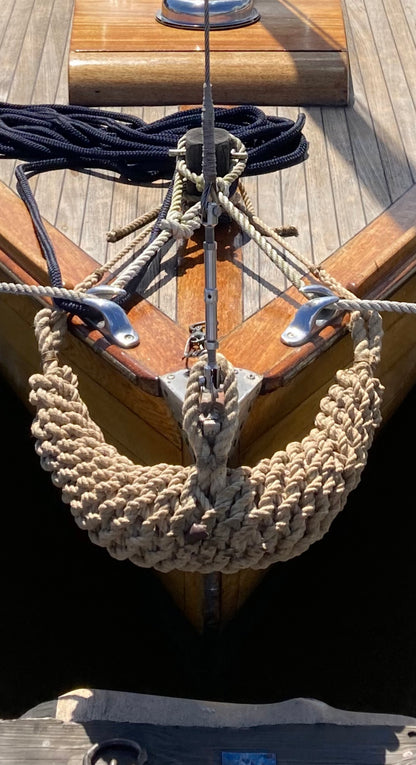 Hemp Bow Fender – Handmade Rope Fender for Classic Wooden Boats