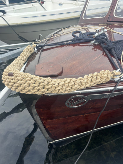 Hemp Bow Fender – Handmade Rope Fender for Classic Wooden Boats