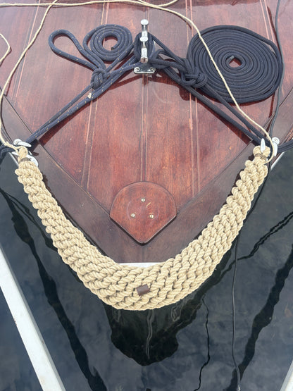 Hemp Bow Fender – Handmade Rope Fender for Classic Wooden Boats