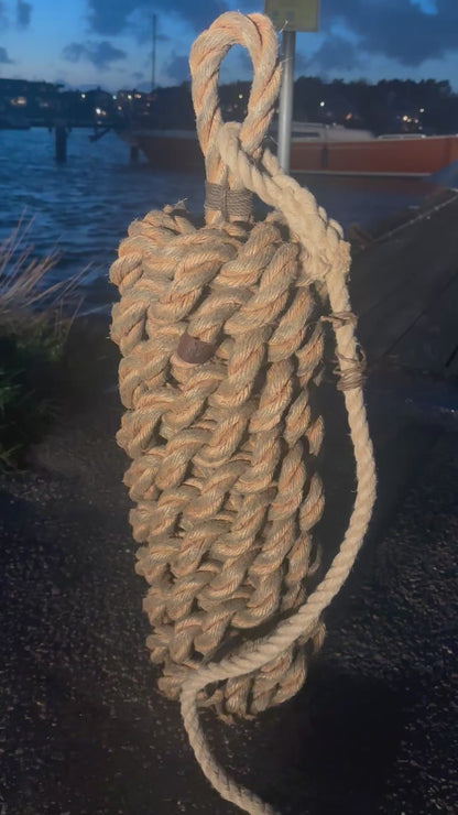 Yacht Rope Fender - Handmade for Larger Boats with Heritage Manila Rope